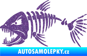 Samolepka Ryba kostra 005 levá Ultra Metalic fialová