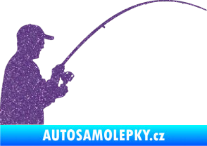 Samolepka Rybář 001 pravá Ultra Metalic fialová