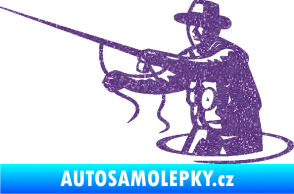 Samolepka Rybář 015 levá s udicí Ultra Metalic fialová