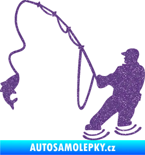 Samolepka Rybář 018 levá Ultra Metalic fialová