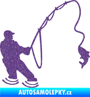 Samolepka Rybář 018 pravá Ultra Metalic fialová