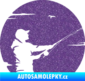 Samolepka Rybář 022 pravá Ultra Metalic fialová