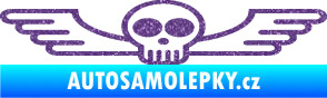 Samolepka Samolepka na zadní sklo 001 lebka s křídly Ultra Metalic fialová