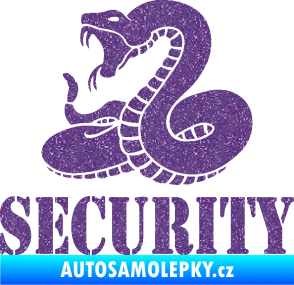Samolepka Security hlídáno - levá had Ultra Metalic fialová