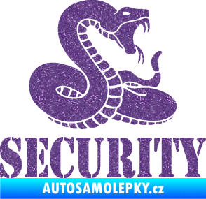 Samolepka Security hlídáno - pravá had Ultra Metalic fialová