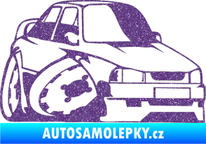 Samolepka Škoda 130 karikatura pravá Ultra Metalic fialová