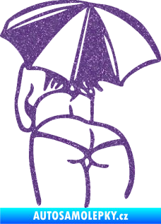 Samolepka Slečna s deštníkem levá Ultra Metalic fialová