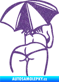 Samolepka Slečna s deštníkem pravá Ultra Metalic fialová