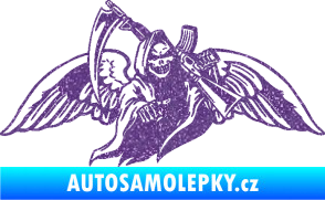 Samolepka Smrtka 016 pravá s křídly a kosou Ultra Metalic fialová