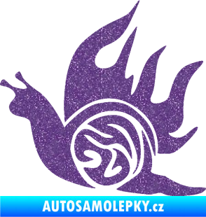 Samolepka Šnek s plameny levá Ultra Metalic fialová