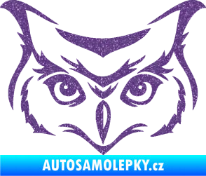 Samolepka Sova 002 hlava Ultra Metalic fialová
