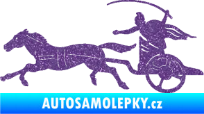 Samolepka Sparťanský bojovník 001 levá bojový vůz s koněm Ultra Metalic fialová