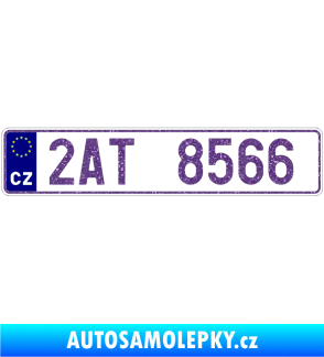 Samolepka SPZ s EU neodrazkový podklad Ultra Metalic fialová