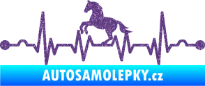 Samolepka Srdeční tep 010 levá  koník Ultra Metalic fialová