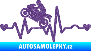 Samolepka Srdeční tep 013 levá motorkář Ultra Metalic fialová