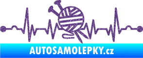 Samolepka Srdeční tep 016 pravá pletení Ultra Metalic fialová