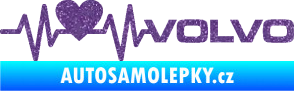 Samolepka Srdeční tep 021 pravá volvo srdcem Ultra Metalic fialová