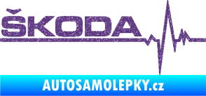 Samolepka Srdeční tep 034 levá Škoda Ultra Metalic fialová