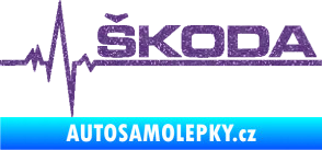Samolepka Srdeční tep 034 pravá Škoda Ultra Metalic fialová