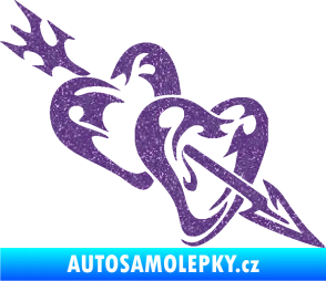 Samolepka Srdíčka 001 pravá se šípem Ultra Metalic fialová