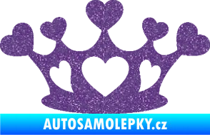 Samolepka Srdíčka korunka Ultra Metalic fialová