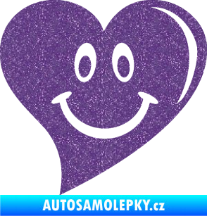 Samolepka Srdíčko 014 pravá s úsměvem Ultra Metalic fialová