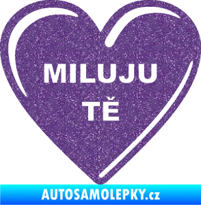 Samolepka Srdíčko 015 miluju tě Ultra Metalic fialová