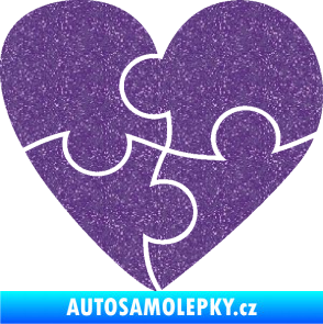 Samolepka Srdíčko 018 pravá puzzle Ultra Metalic fialová