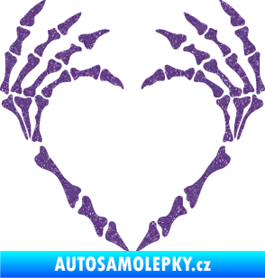 Samolepka Srdíčko z kostí Ultra Metalic fialová