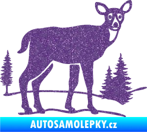 Samolepka Srna 002 pravá s krajinou Ultra Metalic fialová