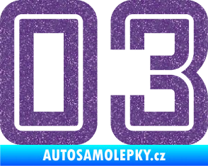 Samolepka Startovní číslo 03 typ 7 Ultra Metalic fialová