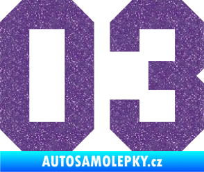 Samolepka Startovní číslo 03 Ultra Metalic fialová