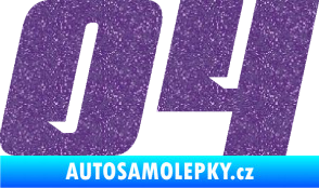 Samolepka Startovní číslo 04 typ 6 Ultra Metalic fialová