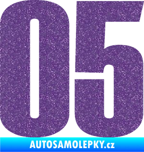 Samolepka Startovní číslo 05 typ 2 Ultra Metalic fialová