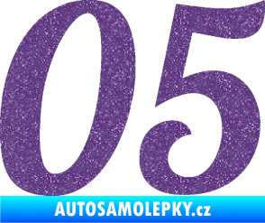 Samolepka Startovní číslo 05 typ 3 Ultra Metalic fialová