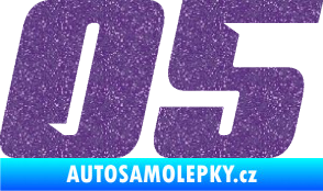 Samolepka Startovní číslo 05 typ 6 Ultra Metalic fialová