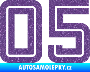 Samolepka Startovní číslo 05 typ 7 Ultra Metalic fialová