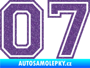 Samolepka Startovní číslo 07 typ 4 Ultra Metalic fialová