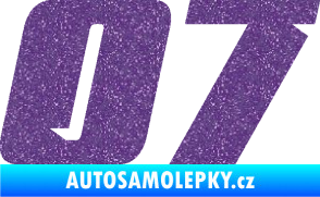 Samolepka Startovní číslo 07 typ 6 Ultra Metalic fialová