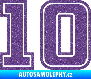 Samolepka Startovní číslo 10 typ 5 Ultra Metalic fialová