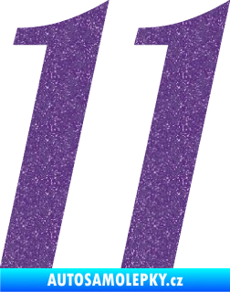 Samolepka Startovní číslo 11 typ 3   Ultra Metalic fialová