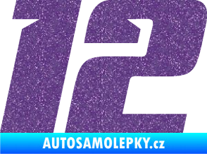 Samolepka Startovní číslo 12 typ 6 Ultra Metalic fialová