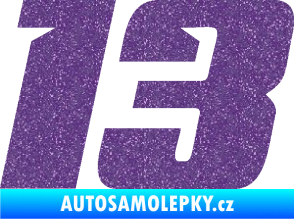 Samolepka Startovní číslo 13 typ 6 Ultra Metalic fialová