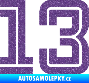 Samolepka Startovní číslo 13 typ 7 Ultra Metalic fialová