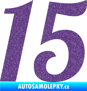 Samolepka Startovní číslo 15 typ 3      Ultra Metalic fialová