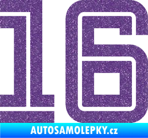 Samolepka Startovní číslo 16 typ 7 Ultra Metalic fialová