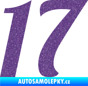Samolepka Startovní číslo 17 typ 3        Ultra Metalic fialová