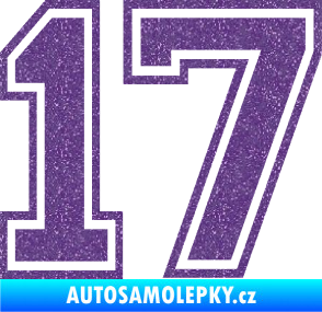 Samolepka Startovní číslo 17 typ 4 Ultra Metalic fialová