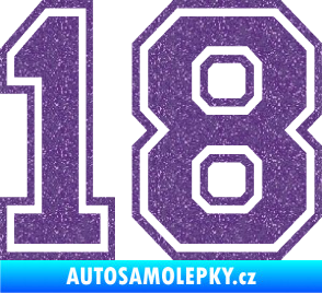 Samolepka Startovní číslo 18 typ 4 Ultra Metalic fialová