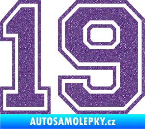 Samolepka Startovní číslo 19 typ 4 Ultra Metalic fialová